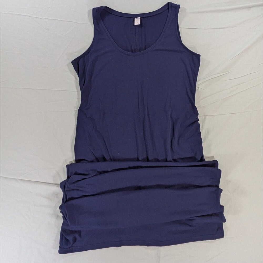 Old Navy Women's Maternity Dress Size Med Sleeveless Tank Gathered Sides Maxi